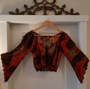 Y2K Pheasant Blouse with bell sleeves